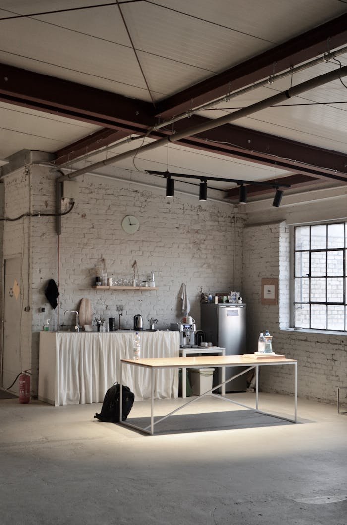 Modern spacious kitchen in loft style